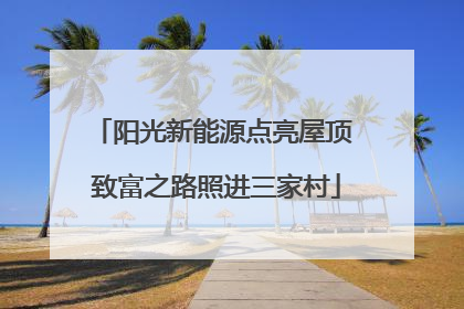 阳光新能源点亮屋顶 致富之路照进三家村