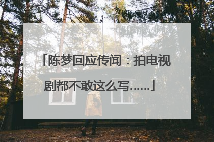 陈梦回应传闻：拍电视剧都不敢这么写……