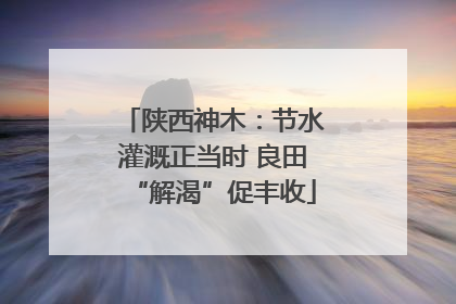陕西神木：节水灌溉正当时 良田“解渴”促丰收