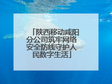 陕西移动咸阳分公司筑牢网络安全防线守护人民数字生活