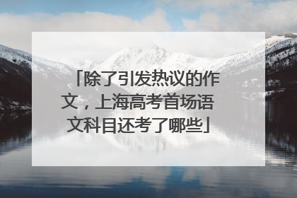 除了引发热议的作文，上海高考首场语文科目还考了哪些