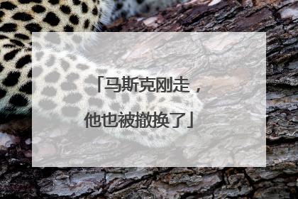马斯克刚走，他也被撤换了