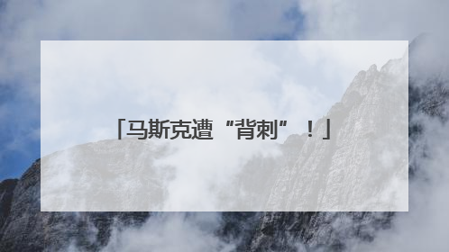 马斯克遭“背刺”！
