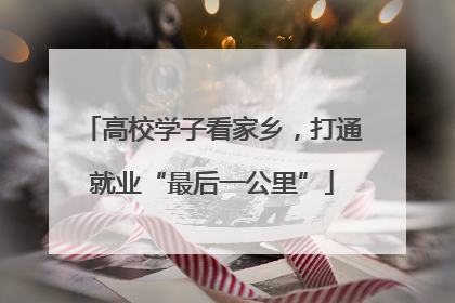 高校学子看家乡，打通就业“最后一公里”