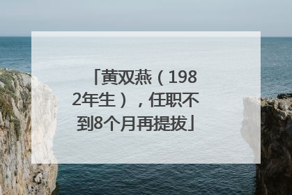 黄双燕（1982年生），任职不到8个月再提拔
