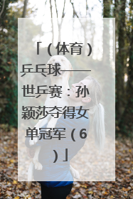 （体育）乒乓球——世乒赛：孙颖莎夺得女单冠军（6）