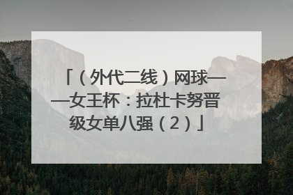 （外代二线）网球——女王杯：拉杜卡努晋级女单八强（2）