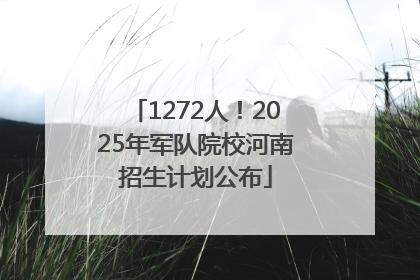 1272人！2025年军队院校河南招生计划公布