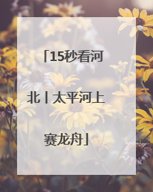 15秒看河北丨太平河上赛龙舟