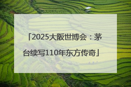 2025大阪世博会：茅台续写110年东方传奇