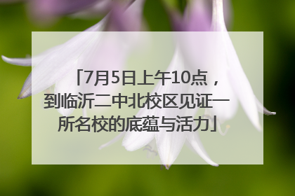 7月5日上午10点，到临沂二中北校区见证一所名校的底蕴与活力