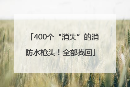 400个“消失”的消防水枪头！全部找回