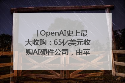 OpenAI史上最大收购：65亿美元收购AI硬件公司，由苹果前设计总监创办